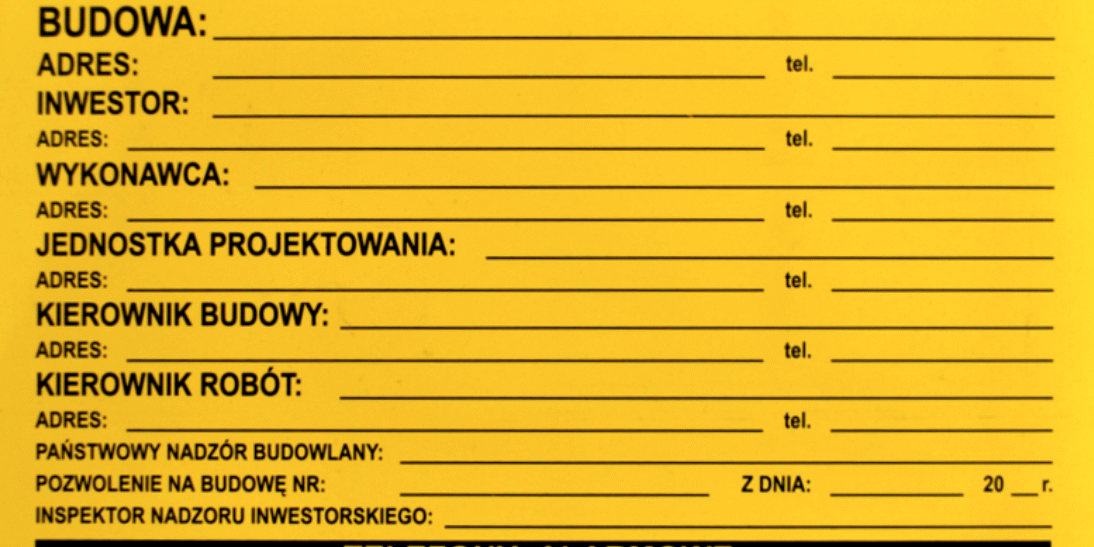Tablica Informacyjna Budowy