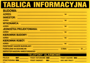 Tablica Informacyjna Budowy