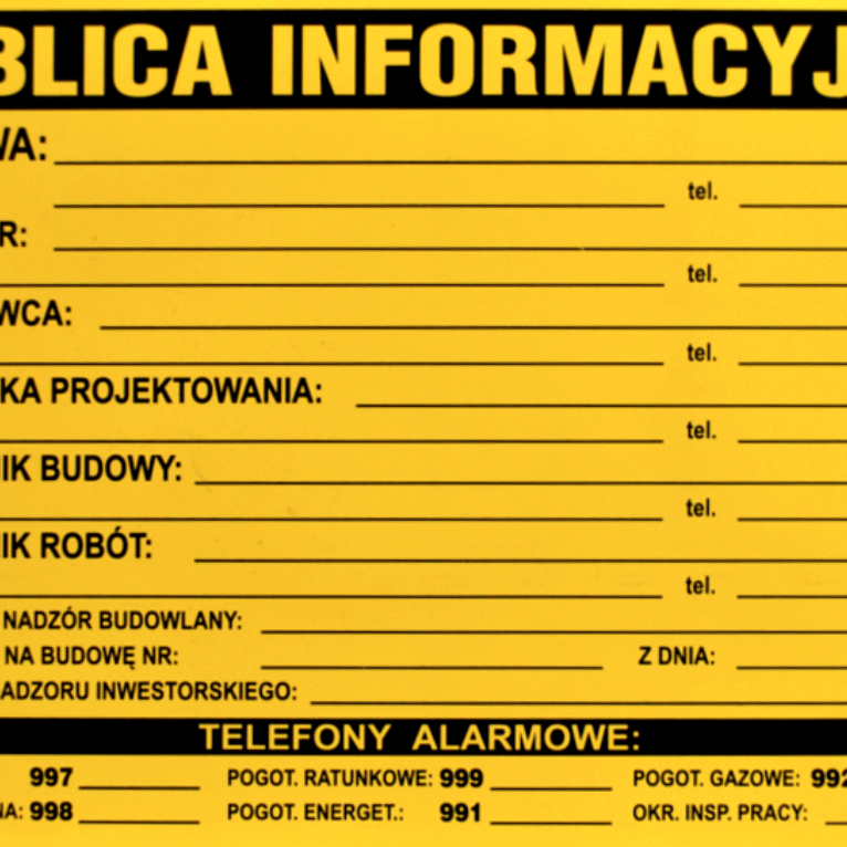 Tablica Informacyjna Budowy